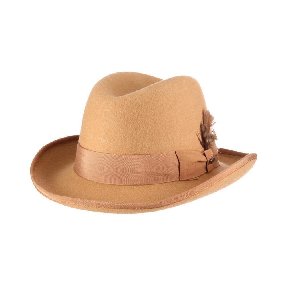 5469 Classico 's Wool Felt Homburg Hat, Camel, Large